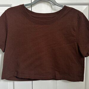 Urban Outfitters Women's Brown Cropped T-shirt, M